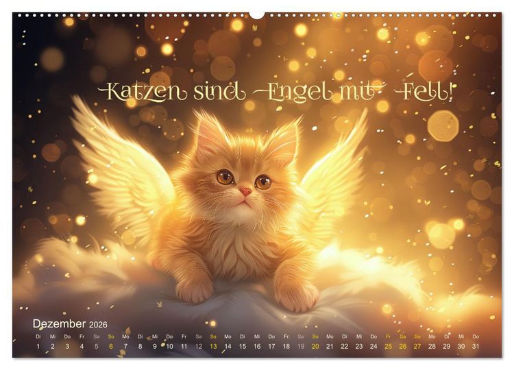 Produktbild: Samtpfotenspr&uuml;che (Wandkalender 2026 DIN A2 quer), CALVENDO Monatskalender