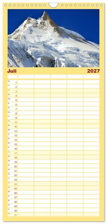 Produktbild: Familienplaner 2027 - Einzigartiges NEPAL mit 5 Spalten (Wandkalender, 21 x 45 cm) CALVENDO