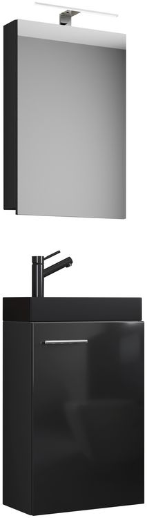 Produktbild: 3tlg Waschtisch Slito SC Toilette schmal Schwarz