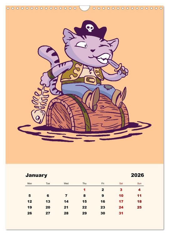 Produktbild: The Funny Pirates (Wall Calendar 2026 DIN A3 portrait), CALVENDO 12 Month Wall Calendar
