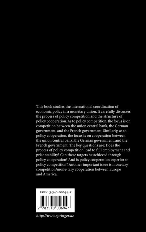 Produktbild: Policy Coordination in a Monetary Union