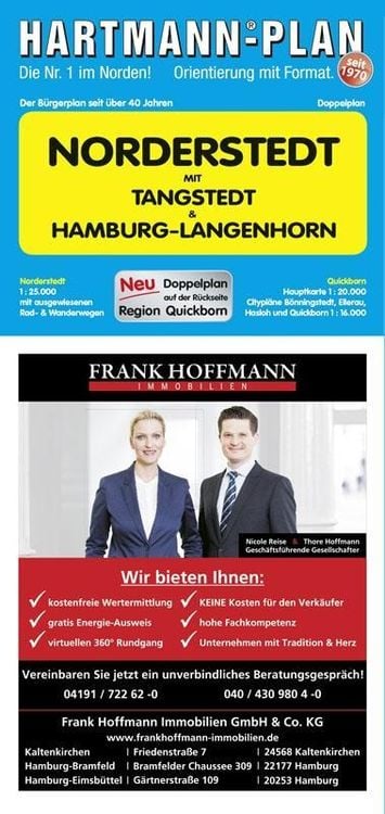 Produktbild: HARTMANN-PLAN Norderstedt mit Tangstedt und Hamburg-Langenhorn, 1:25.000, Stadtplan