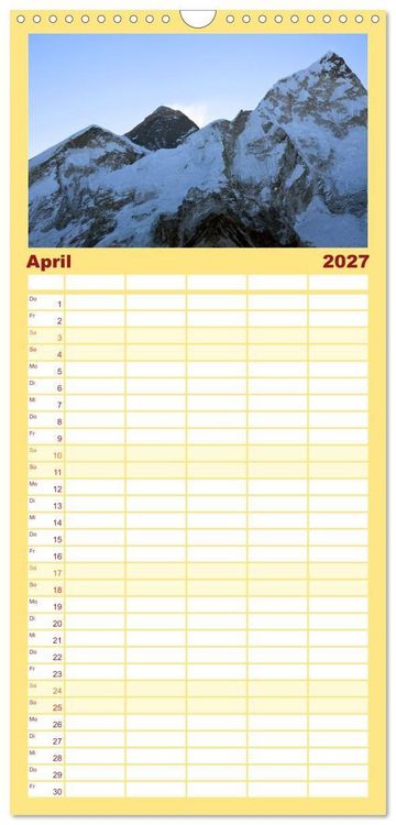 Produktbild: Familienplaner 2027 - Einzigartiges NEPAL mit 5 Spalten (Wandkalender, 21 x 45 cm) CALVENDO