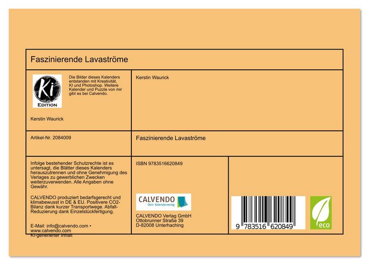 Produktbild: Faszinierende Lavastr&ouml;me (Tischkalender 2026 DIN A5 quer), CALVENDO Monatskalender