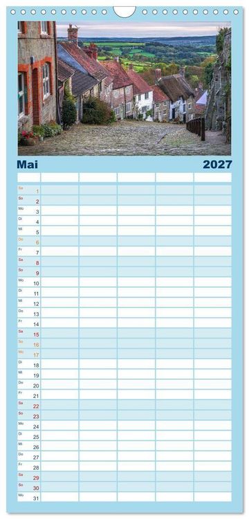 Produktbild: Familienplaner 2027 - Rundreise: Dorset in sieben Tagen mit 5 Spalten (Wandkalender, 21 x 45 cm) CALVENDO