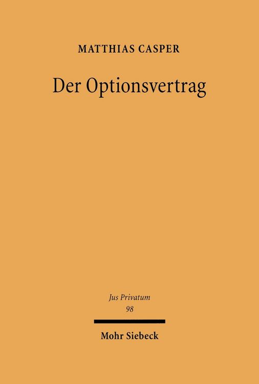 Produktbild: Der Optionsvertrag
