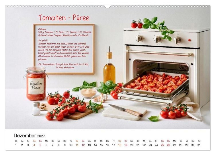Produktbild: Tomatenzauber - frisch, w&uuml;rzig, selbst gemacht (hochwertiger Premium Wandkalender 2027 DIN A2 quer), Kunstdruck in Hochglanz