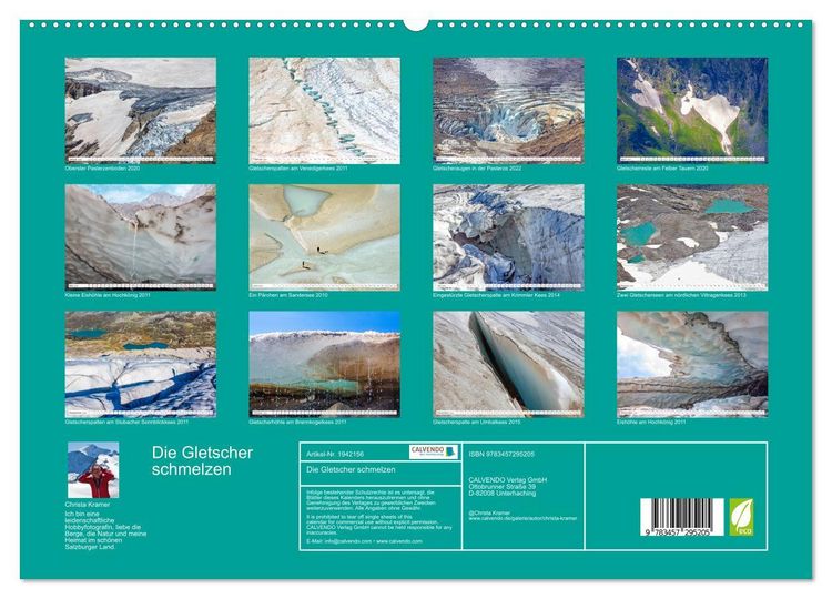 Produktbild: Die Gletscher schmelzen (hochwertiger Premium Wandkalender 2026 DIN A2 quer), Kunstdruck in Hochglanz