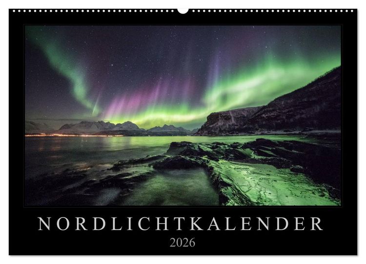 Produktbild: Nordlichtkalender (Wandkalender 2026 DIN A2 quer), CALVENDO Monatskalender