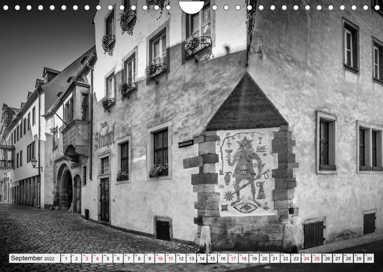 Produktbild: W&Uuml;RZBURG Monochrome Impressionen (Wandkalender 2022 DIN A4 quer)