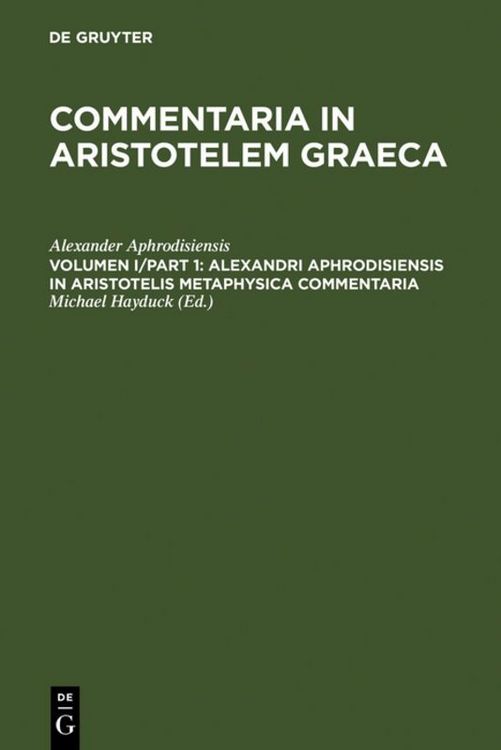 Produktbild: Alexandri Aphrodisiensis in Aristotelis metaphysica commentaria