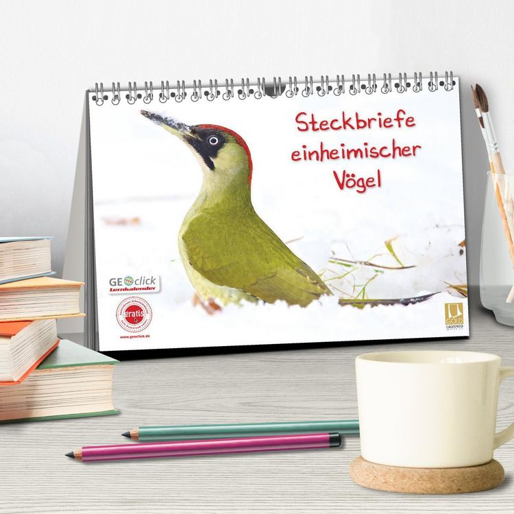 Produktbild: Steckbriefe einheimischer V&ouml;gel (Tischkalender 2026 DIN A5 quer), CALVENDO Monatskalender