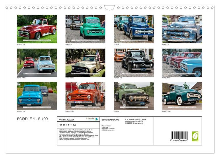Produktbild: FORD F 1 - F 100 (Wandkalender 2026 DIN A3 quer), CALVENDO Monatskalender