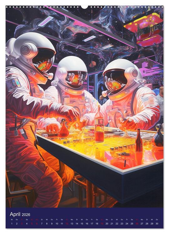 Produktbild: Our future in space. Pulsierendes Leben auf neuen Planeten (Wandkalender 2026 DIN A2 hoch), CALVENDO Monatskalender