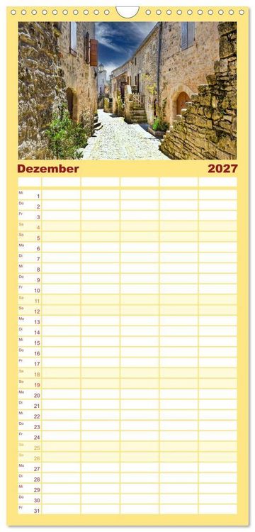 Produktbild: Familienplaner 2027 - Cevennen - Sch&ouml;ne alte Welt mit 5 Spalten (Wandkalender, 21 x 45 cm) CALVENDO