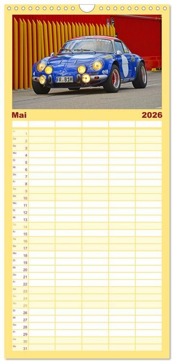 Produktbild: Familienplaner 2026 - Renault Alpine A110 mit 5 Spalten (Wandkalender, 21 x 45 cm) CALVENDO