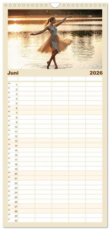 Produktbild: Familienplaner 2026 - Fl&uuml;gel aus Licht - Ballett in der Poesie der Natur mit 5 Spalten (Wandkalender, 21 x 45 cm) CALVENDO