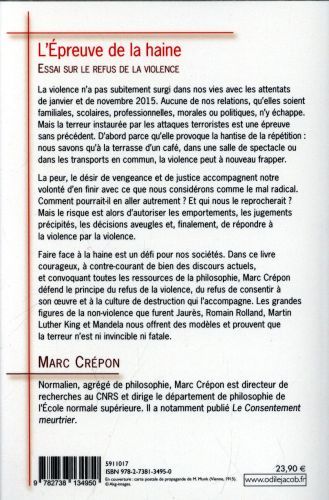 Produktbild: L'&eacute;preuve de la haine : essai sur le refus de la violence
