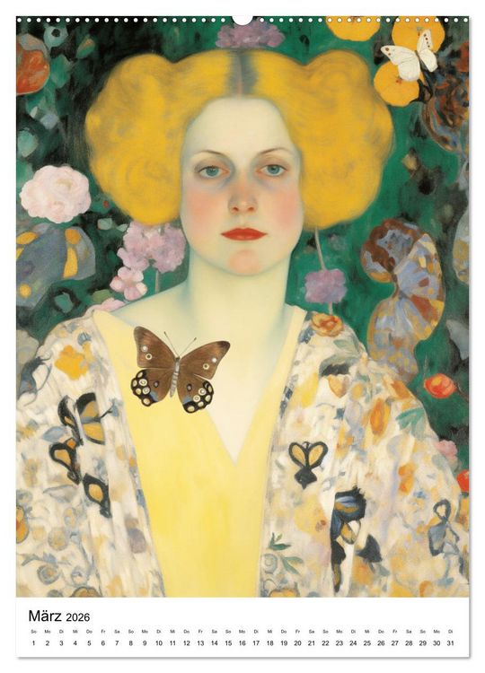 Produktbild: K&uuml;nstliche Impressionen. Ein Jahr in Klimts Natur. (Wandkalender 2026 DIN A2 hoch), CALVENDO Monatskalender