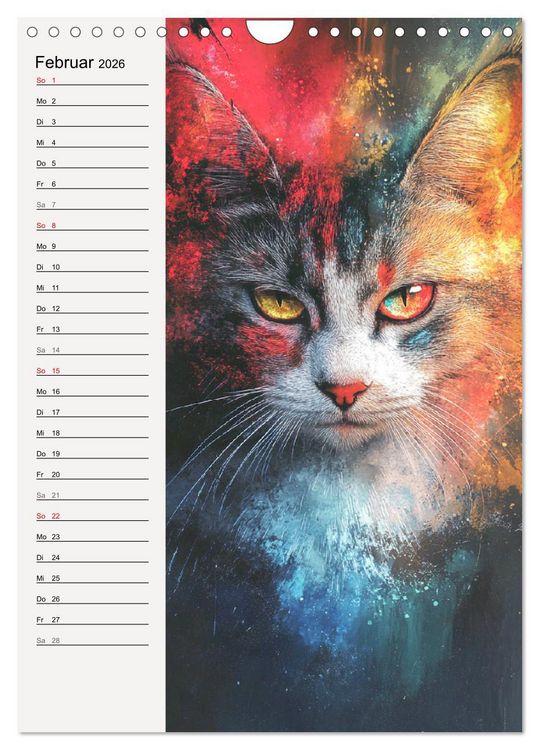 Produktbild: Katzenportraits. Moderne Samtpfoten-Kunst (Wandkalender 2026 DIN A4 hoch), CALVENDO Monatskalender