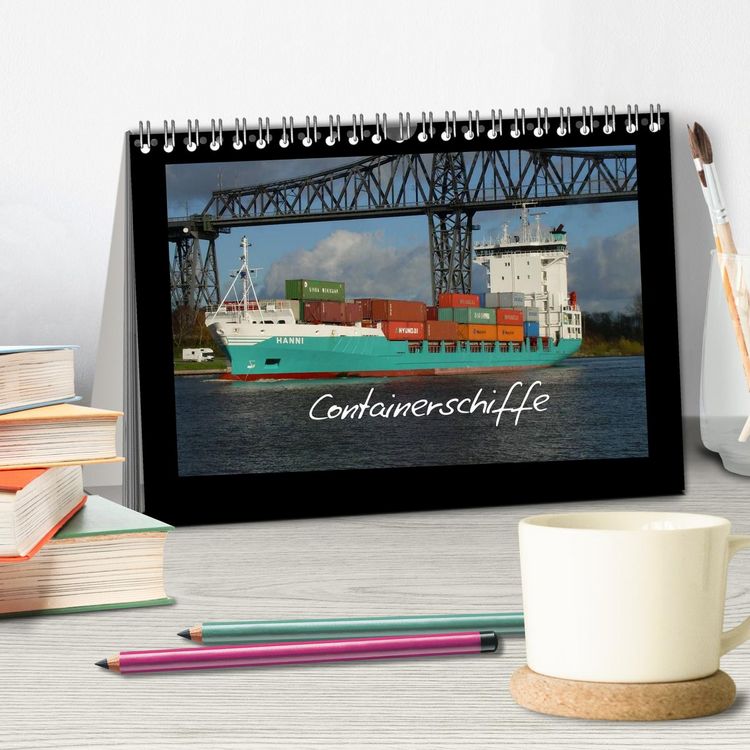 Produktbild: Containerschiffe (Tischkalender 2026 DIN A5 quer), CALVENDO Monatskalender