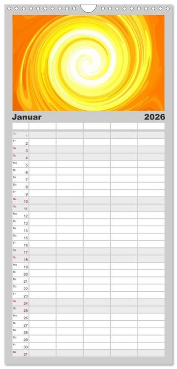 Produktbild: Familienplaner 2026 - Energie-Spiralen mit 5 Spalten (Wandkalender, 21 x 45 cm) CALVENDO