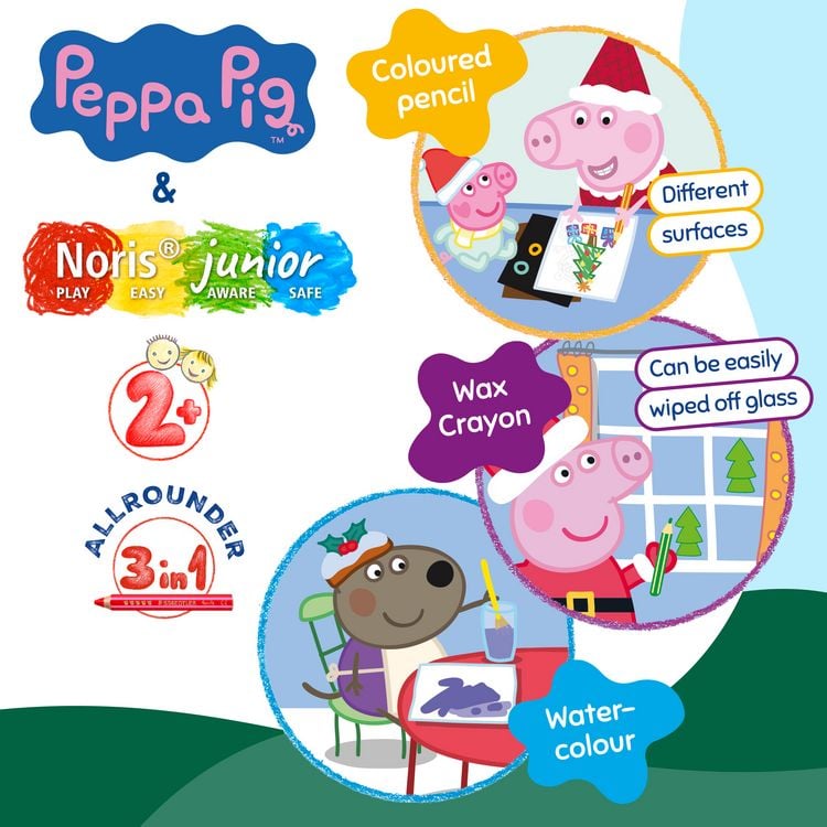 Produktbild: STAEDTLER Farbstifte Buntstift Noris junior Peppa 10er Set + Spitzer, Weihnachten