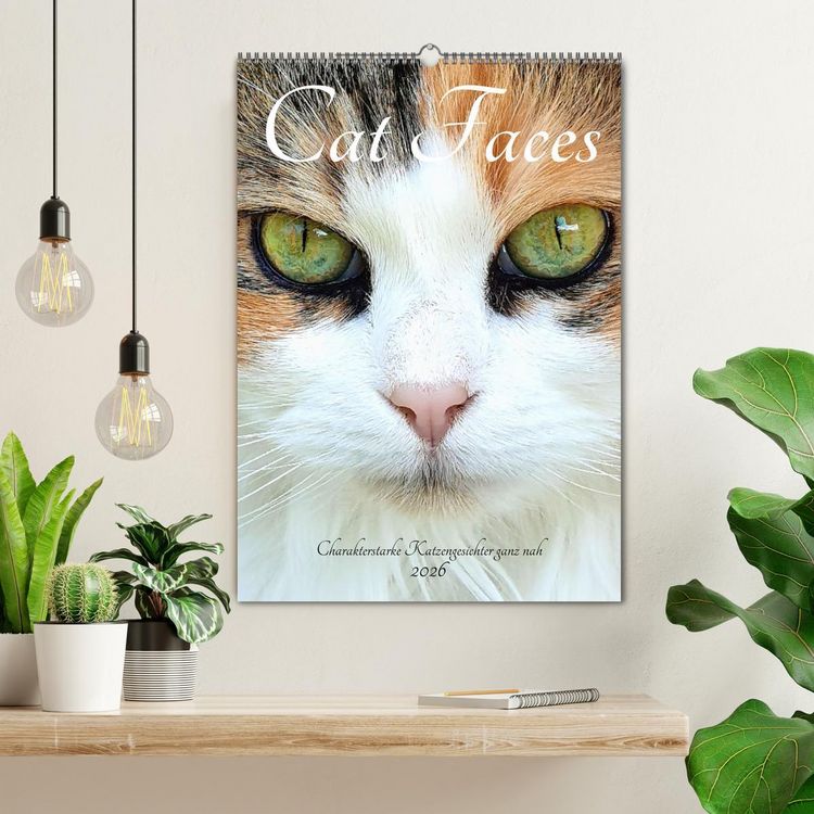 Produktbild: Cat Faces - Charakterstarke Katzengesichter ganz nah (Wandkalender 2026 DIN A2 hoch), CALVENDO Monatskalender