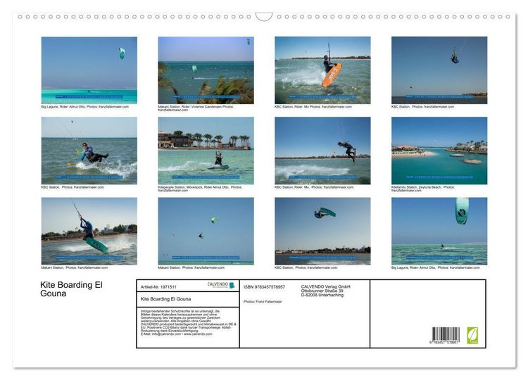 Produktbild: Kite Boarding El Gouna (Wandkalender 2026 DIN A2 quer), CALVENDO Monatskalender