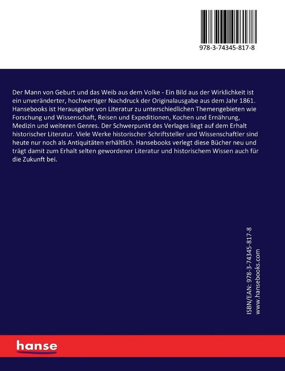 Produktbild: Der Mann von Geburt und das Weib aus dem Volke