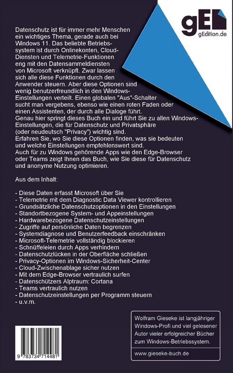 Produktbild: Windows 11 Datenschutzfibel