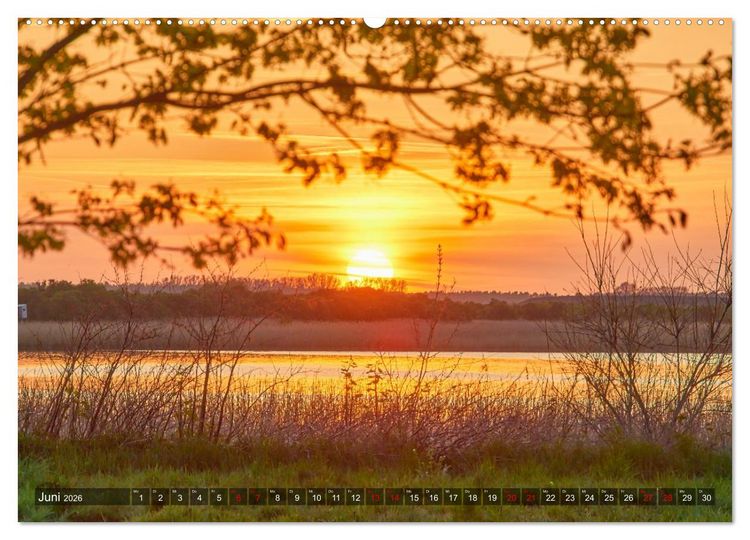 Produktbild: Sonnenunterg&auml;nge an Ostseek&uuml;ste und Bodden (Wandkalender 2026 DIN A2 quer), CALVENDO Monatskalender