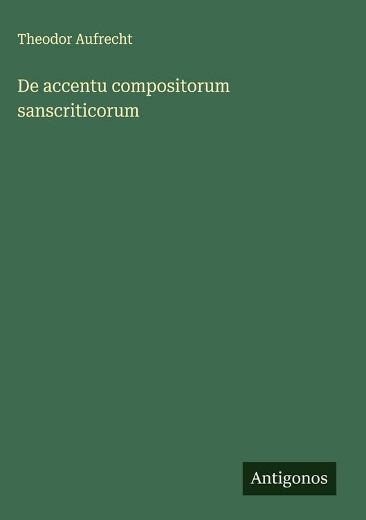 Produktbild: De accentu compositorum sanscriticorum