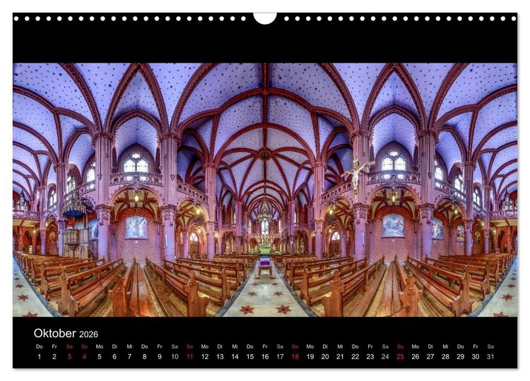 Produktbild: Kapellen, Kirchen und Kathedralen 2026 (Wandkalender 2026 DIN A3 quer), CALVENDO Monatskalender