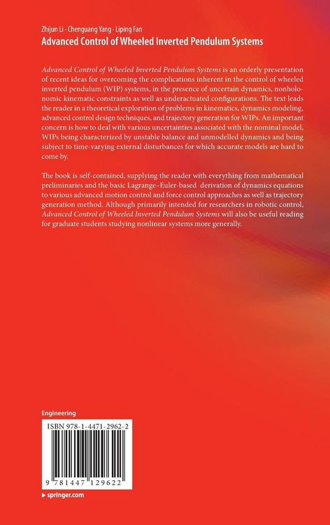 Produktbild: Advanced Control of Wheeled Inverted Pendulum Systems