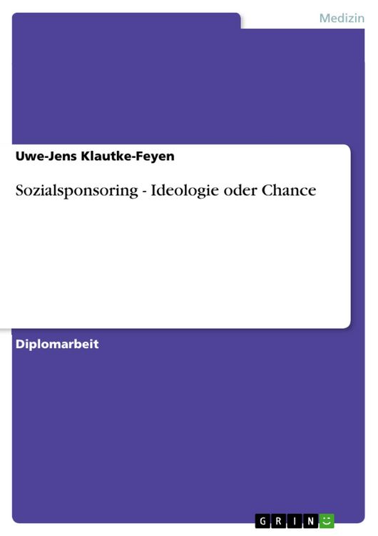 Produktbild: Sozialsponsoring - Ideologie oder Chance