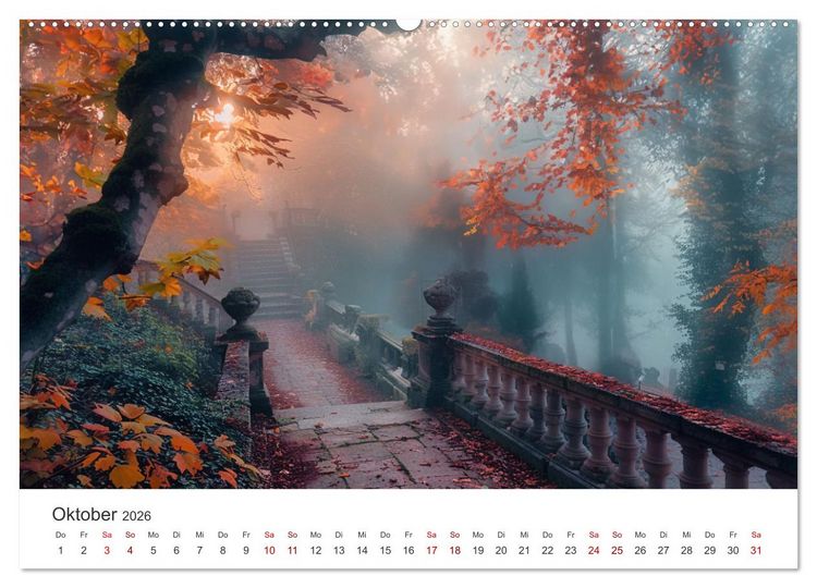 Produktbild: Verwunschene G&auml;rten - Eine Zeitreise (Wandkalender 2026 DIN A2 quer), CALVENDO Monatskalender