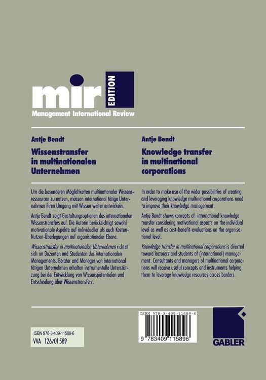 Produktbild: Wissenstransfer in multinationalen Unternehmen