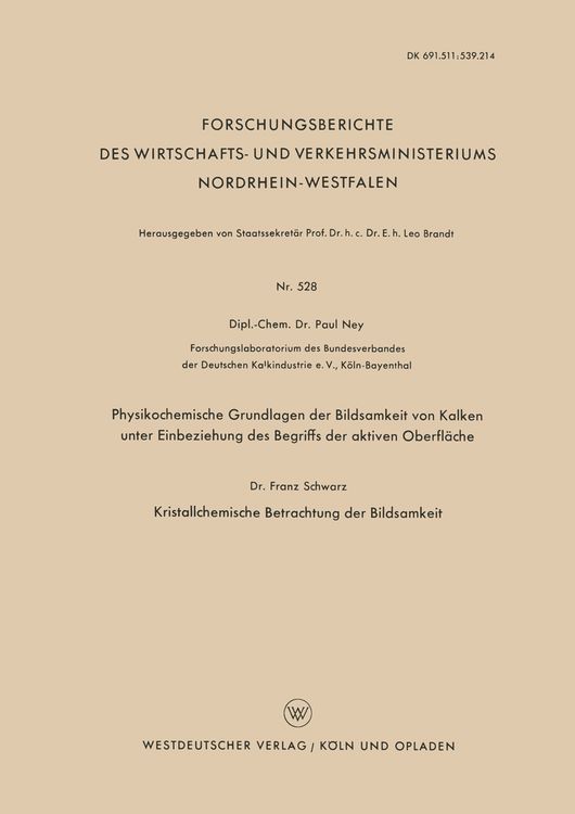 Produktbild: Physikochemische Grundlagen der Bildsamkeit von Kalken unter Einbeziehung des Begriffs der aktiven Oberfl&auml;che