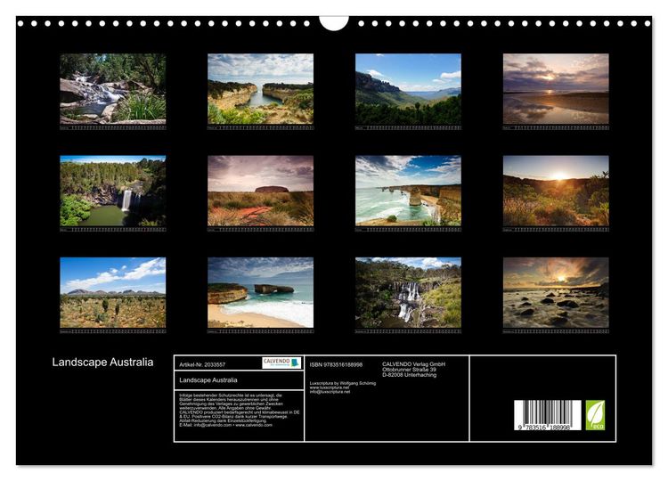 Produktbild: Landscape Australia (Wandkalender 2026 DIN A3 quer), CALVENDO Monatskalender