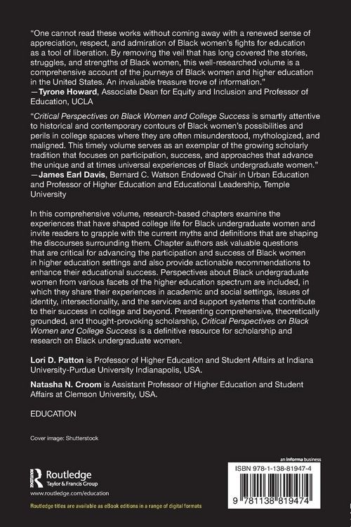 Produktbild: Critical Perspectives on Black Women and College Success