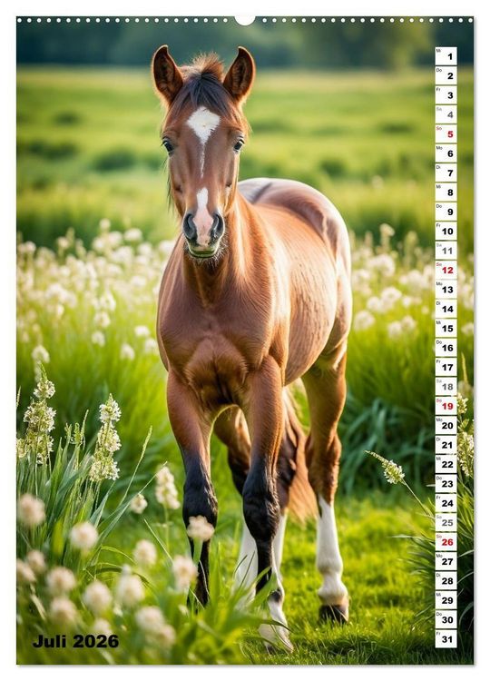 Produktbild: Pferdekalender - Wundersch&ouml;ne Pferde in Natur und Portraits (hochwertiger Premium Wandkalender 2026 DIN A2 hoch), Kunstdruck in Hochglanz