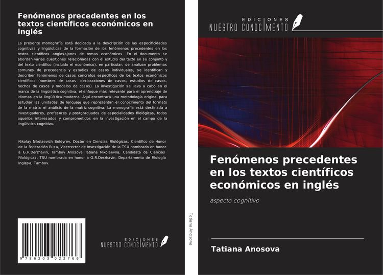 Produktbild: Fen&oacute;menos precedentes en los textos cient&iacute;ficos econ&oacute;micos en ingl&eacute;s