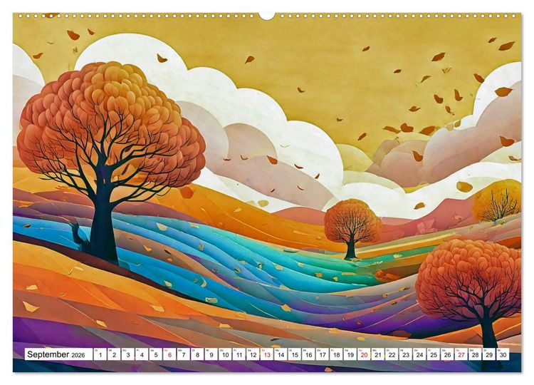 Produktbild: Der Lauf des Jahres dargestellt mit Naiver Kunst (hochwertiger Premium Wandkalender 2026 DIN A2 quer), Kunstdruck in Hochglanz