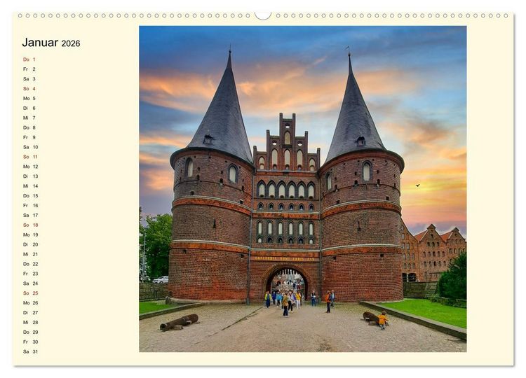 Produktbild: L&uuml;beck, Stadt auf der Insel (hochwertiger Premium Wandkalender 2026 DIN A2 quer), Kunstdruck in Hochglanz