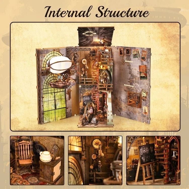 Produktbild: FiguredArt YM05 - DIY Book Nook, Onkel Petes Labor, Puzzle 299 Teile, Miniatur-Diorama
