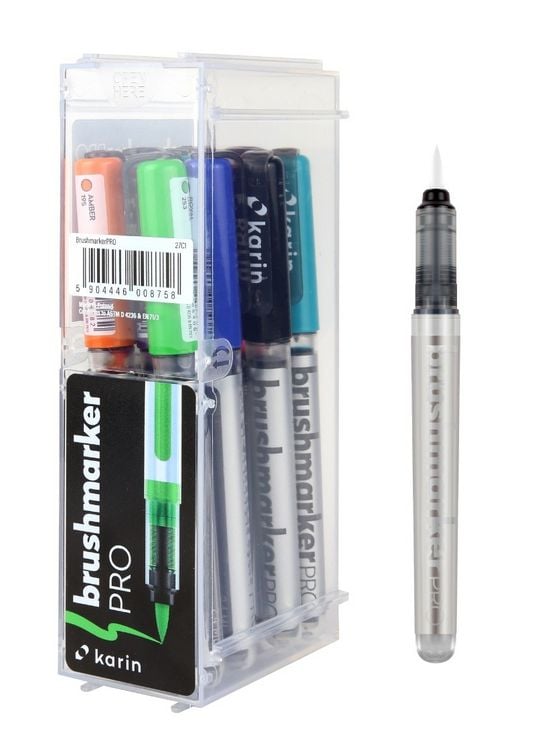 Produktbild: KARIN Marker Brushmarker PRO Basic Colours + blender, 12 Farben