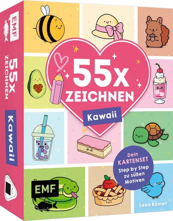 Produktbild: 55 x Zeichnen &ndash; Kawaii: Dein Kartenset