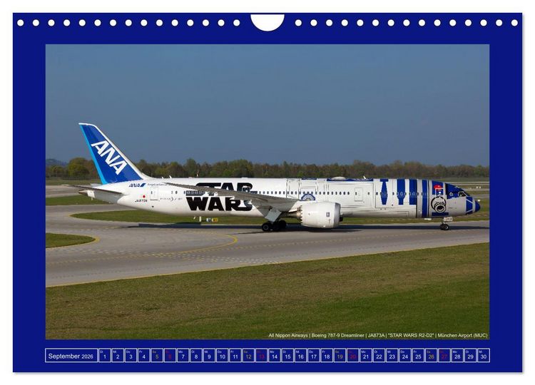 Produktbild: Bunte Airliner (Wandkalender 2026 DIN A4 quer), CALVENDO Monatskalender