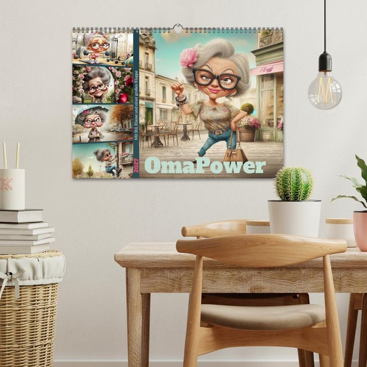 Produktbild: OmaPower (Wandkalender 2027 DIN A3 quer), CALVENDO Monatskalender
